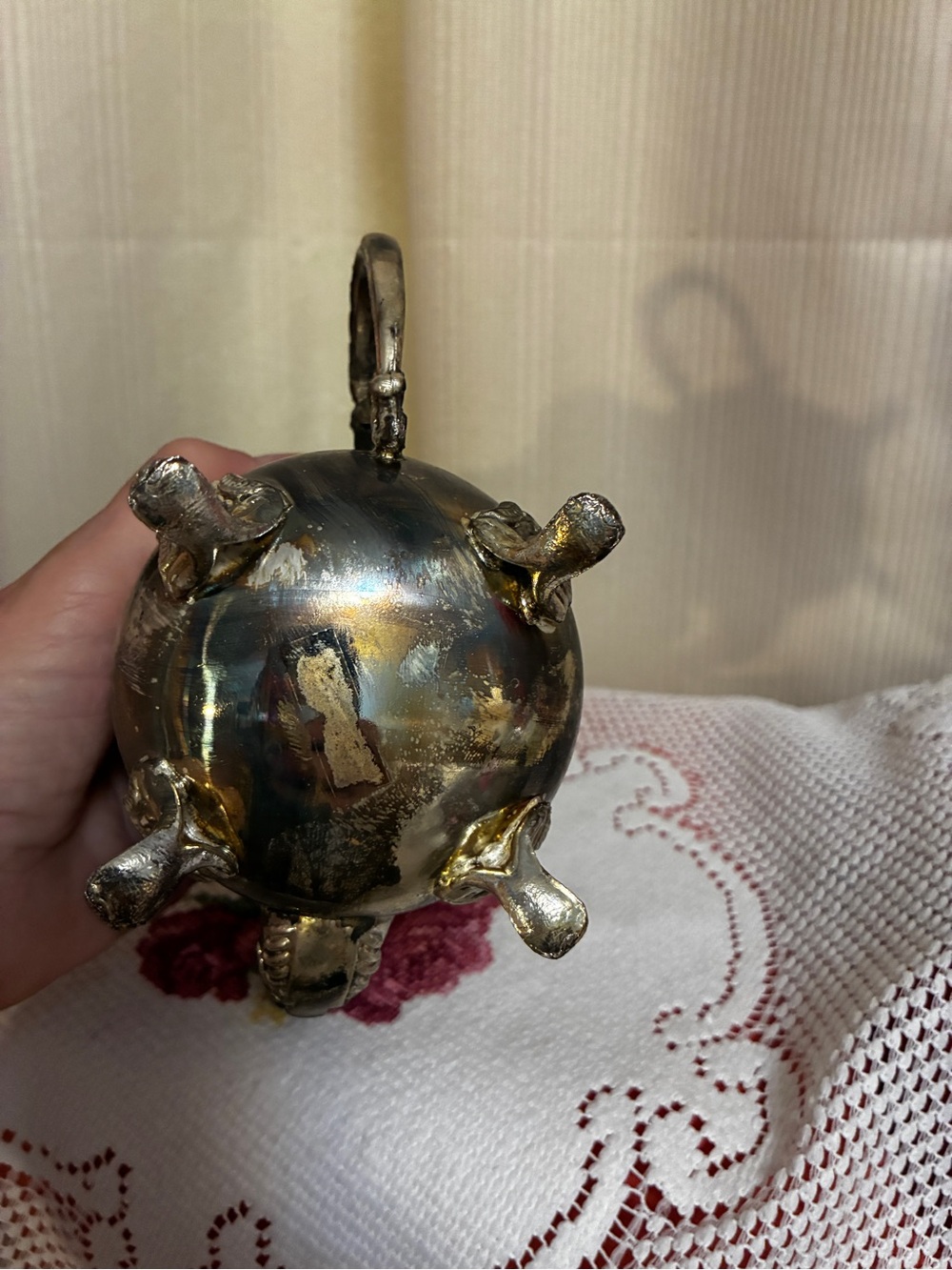 Vintage Ornate Silverplate Mini Teapot Footed Victorian style hinged lid - Picture 12 of 15